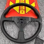 Momo Montecarlo 350MM 14' Genuine Leather Thickened Spoke Black Steering Wheel. Fixed Price $71.99.
