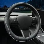 Lkwlikei Nappa Leather Ultra-thin Steering Wheel Cover, For Black And White. Fixed Price $28.88.