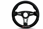 Nrg 320MM 12.6" Sniper Black Leather Steering Wheel Stitch W/ Carbon Spoke. Fixed Price $157.49.