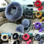 Car Fur Steering Wheel Cover Set Warm Long Wool Auto Styling Plush Fluffy Soft. Fixed Price $18.04.