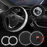 Diamond Bling Steering Wheel Cover For Women Universal Fit 15 Inch, Pack. Fixed Price $38.45.