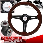 For 86-89 Integra Quick Release + Dark Wood Black Aluminum Center Steering Wheel. Fixed Price $88.99.