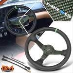Nrg RST-036CF-GN 350MM Dia 3" Deep Dish Carbon Fiber Lace Racing Steering Wheel. Fixed Price $320.00.