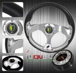 320MM Godsnow Steering Wheel W/ 1.5" Black Slim Quick Release & Jdm Horn Button. Fixed Price $55.85.