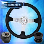 Deep Dish Black Steering Wheel Silver Center + Extender Hub For 92-95 Civic. Fixed Price $53.99.