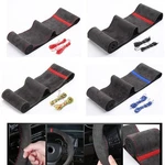 Car Steering Wheel Cover Needle Thread Antislip Leather Black Universal 38CM. Fixed Price $14.15.