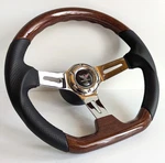 Steering Wheel Fits For Corvette C3 Flat Wood Chrome Leather Chevrolet 69-83'. Fixed Price $229.00.