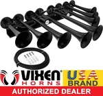 Vixen Horns Train Air 8 Trumpets Black For Truck/car/suv Loud Sound Db 12V. Fixed Price $215.17.