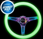 New Nrg Steering Wheel 350MM Glow The Dark Classic White Wood ST-015MC-GL. Fixed Price $160.00.