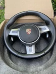 Oem Factory Porsche Sport Design Black Leather Steering Wheel. Fixed Price $900.00.