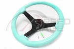 Nrg 350MM Deep Black Steering Wheel Spoke Center Mint Green Wood ST-036MF-BK. Fixed Price $160.00.