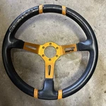 Momo Drifting Steering Wheel Rare Jdm Orange Spokes Black Leather Used. Fixed Price $150.00.