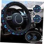 Blue Steering Wheel Cover Universal 14.5-15 Inch Non-slip Car Butterfly. Fixed Price $22.83.