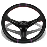 Black Spoke Pvc Leather 6-BOLT Aluminum Deep Dish Steering Wheel Purple Stripe. Fixed Price $28.39.