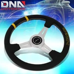 Nrg ST-028BK-Y 360MM Leather Handle Yellow Marking Silver Spoke Steering Wheel. Fixed Price $118.00.