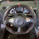 Hydro Dip Carbon Fiber Black Leather Steering Wheel For 2008-2021 Nissan 370Z. Fixed Price $239.00.