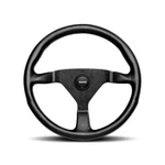 Momo Monte Carlo 320MM Black Leather Steering Wheel W/ Stitching MCL32BK1B. Fixed Price $249.00.