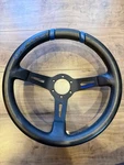 Momo Drifting Steering Wheel 33 Black Blue Jdm Rare Authentic From Japan. Fixed Price $194.12.