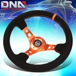 Nrg ST-006S-OR Reinforced 35CM 2"DEEP Suede Leather Orange Stripe Steering Wheel. Fixed Price $134.00.