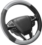 Steering Wheel Cover Black Grey Microfiber Leather F-150 Silverado Ram Tundra. Fixed Price $21.97.