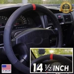 For Mini Cooper Steering Wheel Cover 14.5" Red Stripe Leather, Anti-slip,. Fixed Price $26.99.