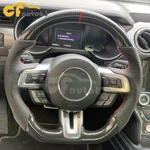 Fit 2015-2017 Ford Mustang Gt Hydro Dip Carbon Fiber Steering Wheel Red Line. Fixed Price $199.00.