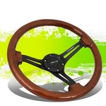 Nrg RST-018BR-BK 350MM Brown Wood Grip 3"DEEP Dish Matte Spokes Steering Wheel. Fixed Price $180.00.