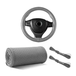 Yourkar Leather Steering Wheel Cover, 15" Breathable Perforated Design Gray. Fixed Price $15.98.