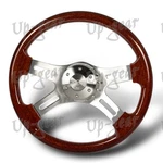 Dark Wood Grip W-power 406MM 16" Billet Spoke 5-HOLE Steering Wheel W/horn. Fixed Price $139.50.