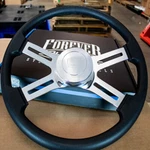 4 Spoke Steering Wheel 18" Black Polyurethane Kenworth Peterbilt Hub Included. Fixed Price $196.37.