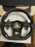 Audi A4 S4 A5 S5 SQ5 Flat Bottom Black Leather Steering Wheel. Fixed Price $700.00.