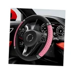 Bling Car Steering Wheel Cover, 15 Inch Sparkly Rhinestone Soft Leather Pink. Fixed Price $14.98.