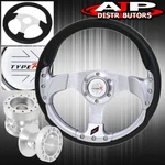 Chrome Hub Extender For 92-95 Civic + Pvc Silver Fusion Style Steering Wheel. Fixed Price $65.99.
