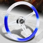 W-power 350MM Blue/clear Diamond Crystal Bubble 3-SPOKE Racing Steering Wheel. Fixed Price $75.99.