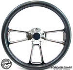 14" Marine Boat Chrome Billet Steering Wheel W/ Carbon Fiber Set 3/4" Key Way. Fixed Price $185.99.