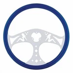 United Pacific 88240 Steering Wheel, Blue, With Chrome Spokes, Lady. Fixed Price $168.85.