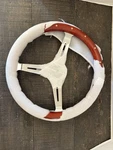 Forever Sharp Steering Wheel 15'' Chrome Empire Light Wood Riveted Full Set Adpt. Fixed Price $184.50.