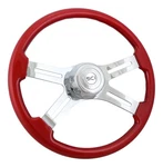 Steering Creations Classic Red 18" Painted Wood Rim Wheel. Fixed Price $228.57.