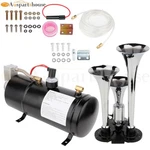 Loud Trumpet Train Air Horn Kit 12V /24V Dc 135 Db Silver Left Right Front. Fixed Price $91.16.
