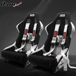 Universal Black Bucket Racing Seats Slider + 4 Point 3" Belt Harness GRX2. Fixed Price $528.99.