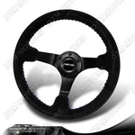 Nrg 350MM Premium Black Suede Blue Stitch 13.75" Steering Wheel RST-036MB-S-BL. Fixed Price $180.00.