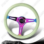 Nrg ST-015MC-GL 350MM White Wood Glow Dark Grip Neo Chrome 14" Steering Wheel. Fixed Price $160.00.