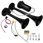 Hk Super Loud Dual Trumpet Air Horn Kit With Compressor For 12V Vehicles Trucks. Fixed Price $29.99.