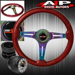 Black Hub Extender For 90-93 Integra + Metallic Red Neo Chrome Steering Wheel. Fixed Price $78.67.