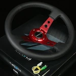 Nrg 350MM 3"DEEP Dish 6-HOLES Bolts Steering Wheel Black Leather Red Spokes. Fixed Price $134.00.