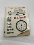 Porsche 911 Turbo 3.3 Technical Specs 1ST Edition 1981 Print Oe 78 79 80. Fixed Price $90.00.
