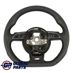 Steering Wheel Audi A4 B8 A5 8T S-line New Black Leather Paddles Flat Bottom. Fixed Price $652.32.