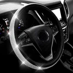 New Diamond Leather Steering Wheel Cover With Bling Crystal Rhinestones.... Fixed Price $39.25.