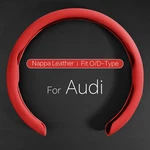 For Audi Red Steering Wheel Cover Ultra-thin Nappa Leather Breathable Anti-slip. Fixed Price $29.74.