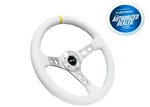 Nrg White Leather Reinforced Steering Wheel With Yellow Center Mark RST-006WT-Y. Fixed Price $134.00.